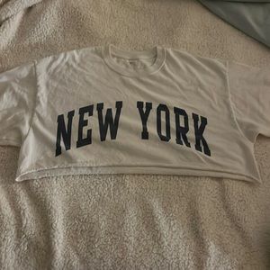 Brandy Melville white NEW YORK box tee